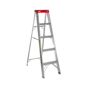 Escalera Tijera Aluminio Meseta Plastica 5 Peldaños Alto 1.52 m R-90 Kg / Zebrik