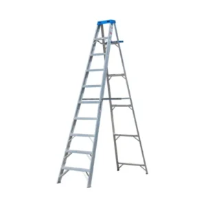 Escalera Tijera Aluminio Meseta Plástica 10 Peldaños Alto 3.04 m R-136 Kg / Zebrik