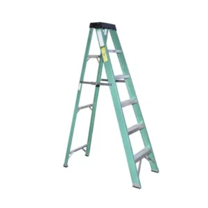 Escalera Tijera Fibra de Vidrio 6 Peldaños Alto 1.82 m R-102 Kg / Zebrik