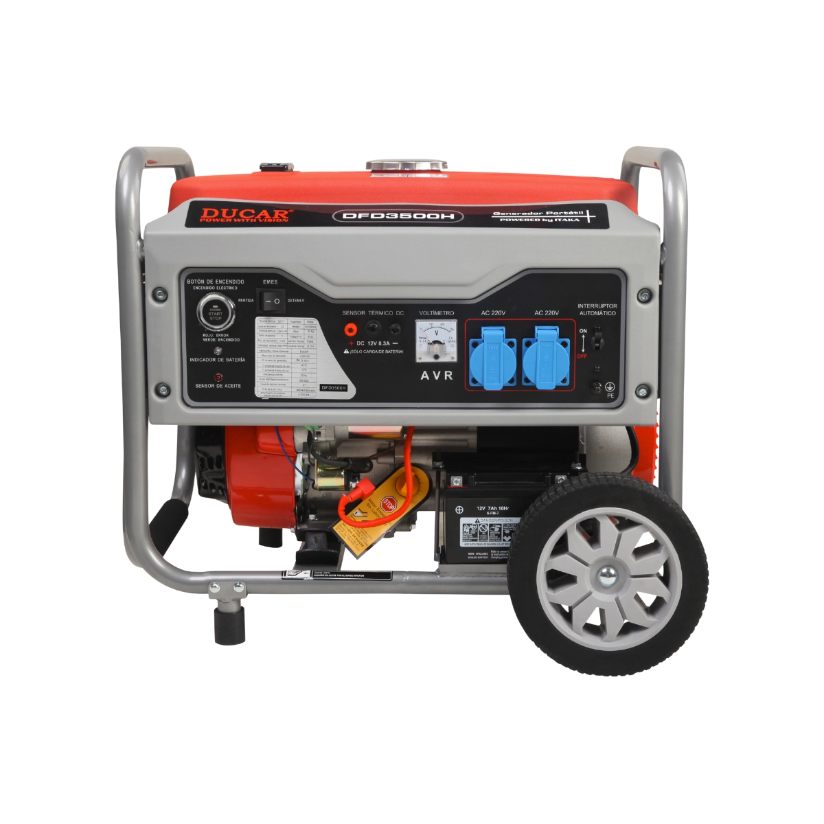 Generador Eléctrico 1.6 - 2 KVA, Gasolina, Arranque Eléctrico / Ducar DFD3500H