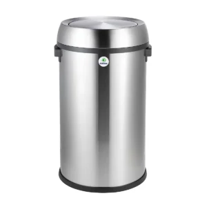Basurero Acero Inoxidable Con Tapa Giratoria 65 Litros