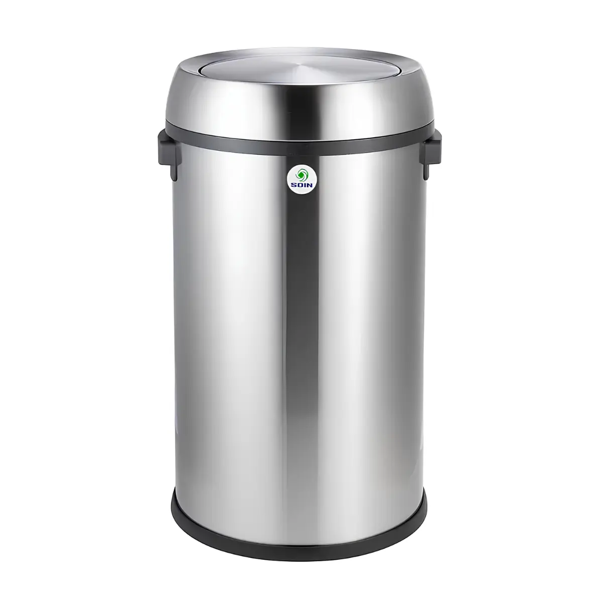 Basurero Acero Inoxidable Con Tapa Giratoria 65 Litros