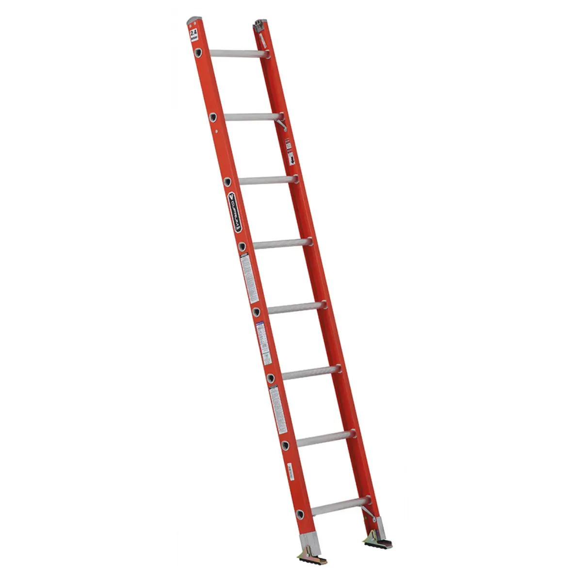 Escalera Recta Arrimo Fibra Vidrio Antideslizante 8 Peldaños Alto 2.40 M R-225 K / Cuprum
