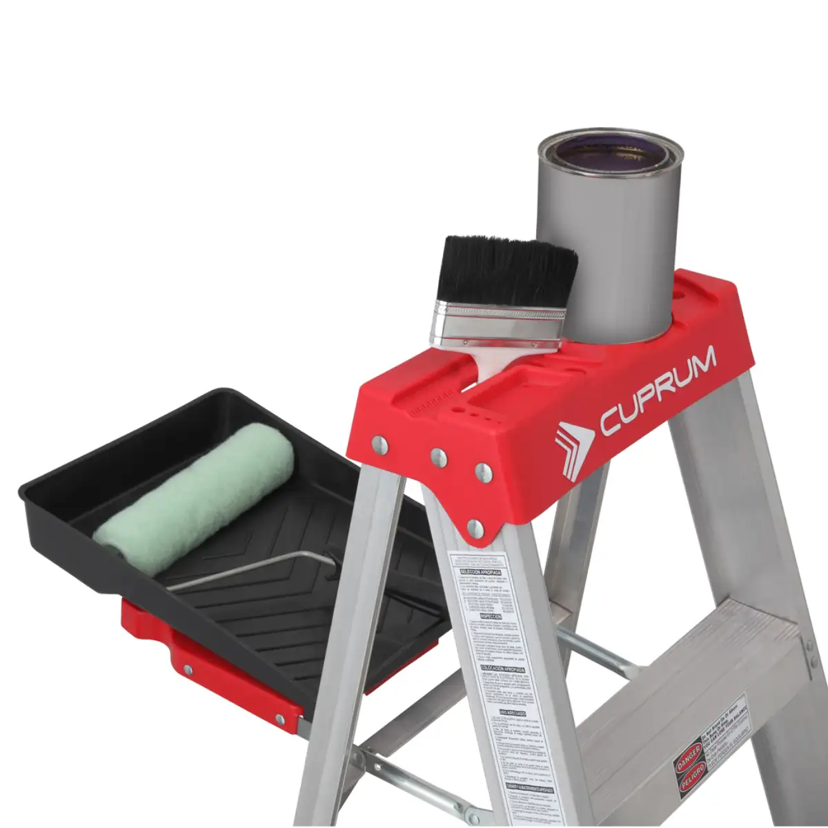 Escalera Simple Tijera Aluminio Antideslizante 5 Peldaños Alto1.53 M R-150 K/ Cuprum (5)