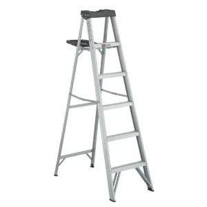 Escalera Simple Tijera Aluminio 6 Peldaños Alto 1.82 M R-90 K / Cuprum