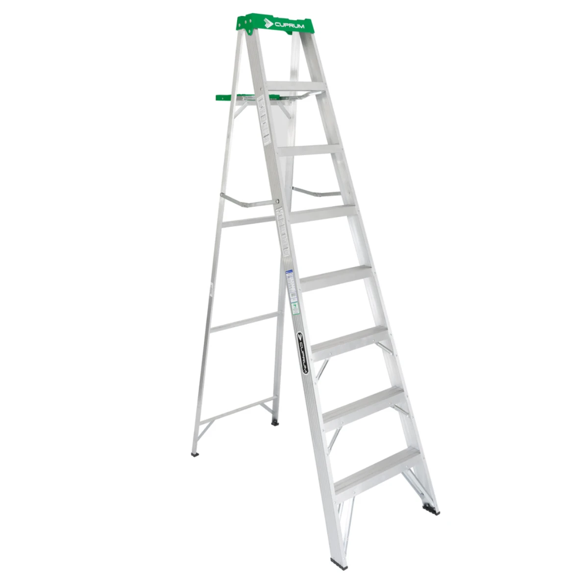Escalera Simple Tijera Aluminio 8 Peldaños Alto 2.44 M R-175 K / Cuprum
