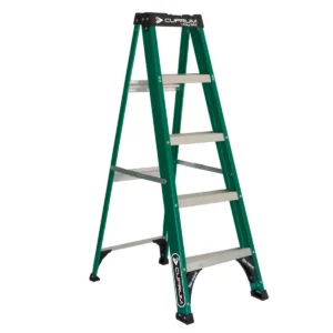 Escalera Simple Tijera Fibra Vidrio 5 Peldaños Alto 1.55 M R-175 K / Cuprum