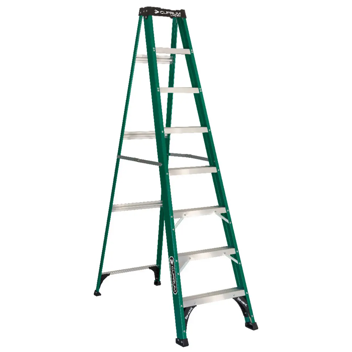 Escalera Simple Tijera Fibra Vidrio 8 Peldaños Alto 2.47 M R-175 K / Cuprum