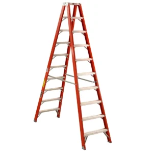 Escalera Tijera Fibra Vidrio Doble Acceso 10 Peldaños Alto 3.04 M R-225 K / Cuprum