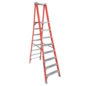 Escalera Tijera Fibra Vidrio Con Plataforma 8 Peldaños Alto 3.22 M R-225 K / Cuprum