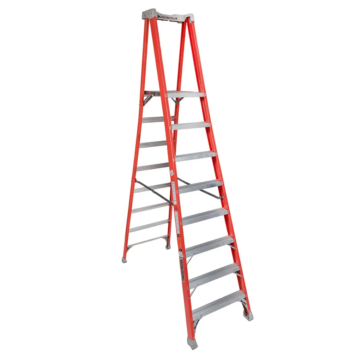 Escalera Tijera Fibra Vidrio Con Plataforma 8 Peldaños Alto 3.22 M R-225 K / Cuprum