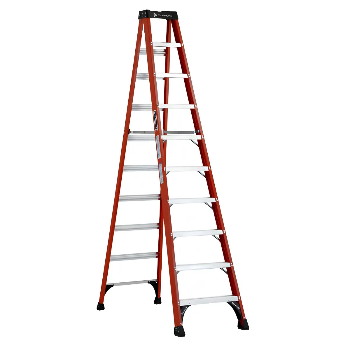 Escalera Tijera Fibra Vidrio Tapa Raptor 10 Peldaños Alto 3.05 M R-225 K / Cuprum