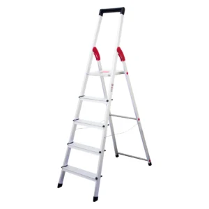 Escalera Tijera Con Plataforma Aluminio 5 Peldaños Alto 1.69 M R-150 K / Cuprum