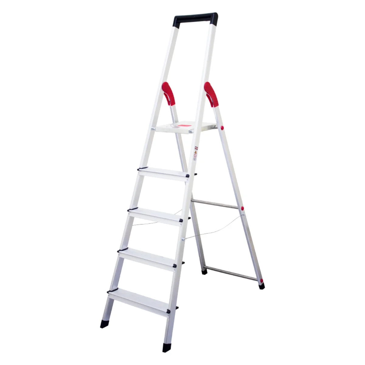 Escalera Tijera Con Plataforma Aluminio 5 Peldaños Alto 1.69 M R-150 K / Cuprum