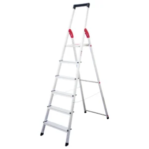 Escalera Tijera Con Plataforma Aluminio 6 Peldaños Alto 1.91 M R-150 K / Cuprum