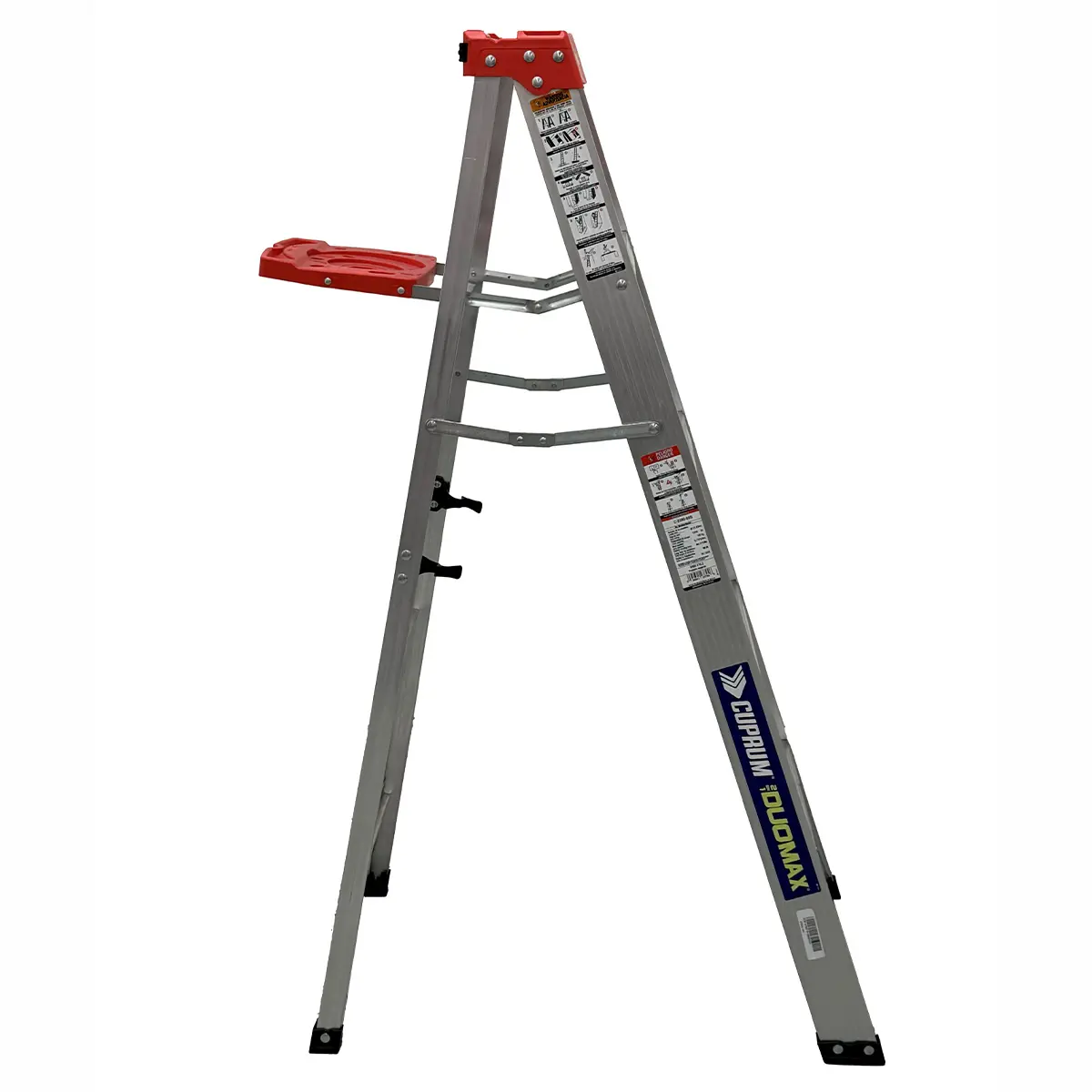 Escalera Tijera y Recta Aluminio Antiderrape 5 Peldaños Alto 1.53 M R-150 K/ Cuprum (3)