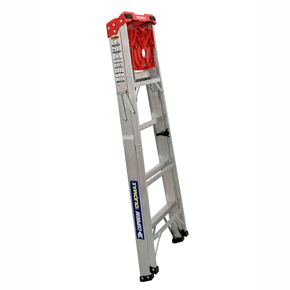Escalera Tijera y Recta Aluminio Antiderrape 5 Peldaños Alto 1.53 M R-150 K/ Cuprum (4)