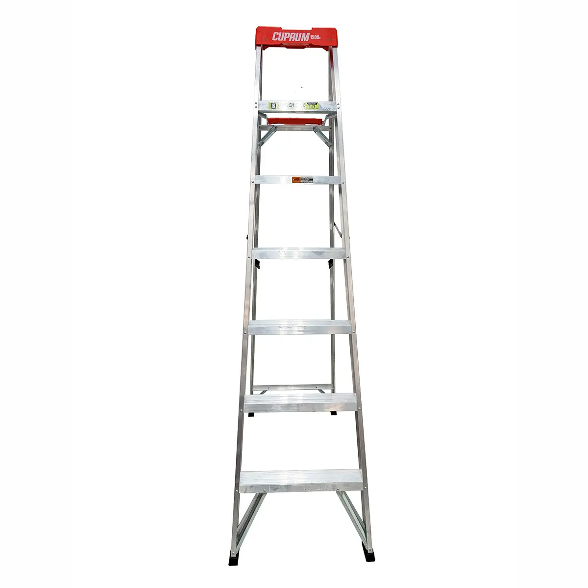 Escalera Tijera y Recta Aluminio Antiderrape 7 Peldaños Alto 2.13 M R-150 K/ Cuprum (2)