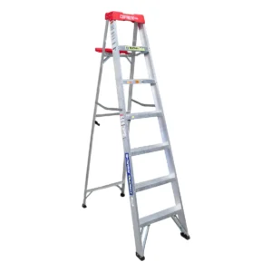 Escalera Tijera y Recta Aluminio Antiderrape 7 Peldaños Alto 2.13 M R-150 K/ Cuprum