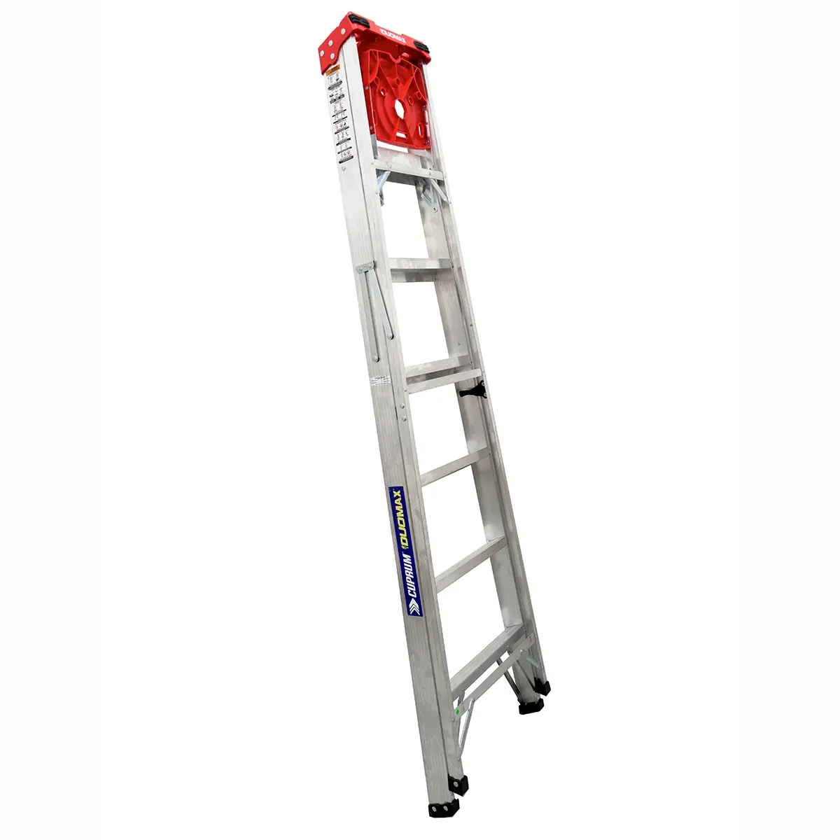 Escalera Tijera y Recta Aluminio Antiderrape 7 Peldaños Alto 2.13 M R-150 K/ Cuprum (5)