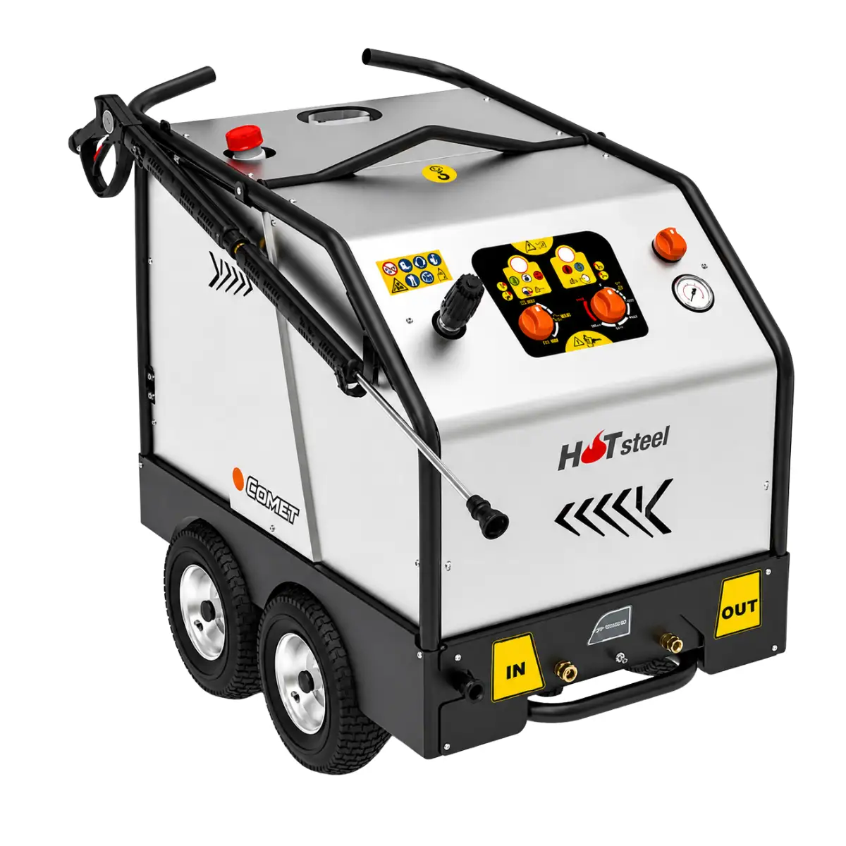Hidrolavadora Industrial Agua Caliente 350 Bar, Diesel, 15 HP, 400 V / Comet KF STEEL 350