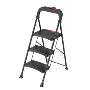 Piso Plegable Escalera Acero Negro 3 Peldaños Alto 1,04 M R-90 K / Magna Plus