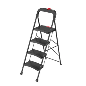 Piso Plegable Escalera Acero Negro 4 Peldaños Alto 1,26 M R-90 K / Magna Plus