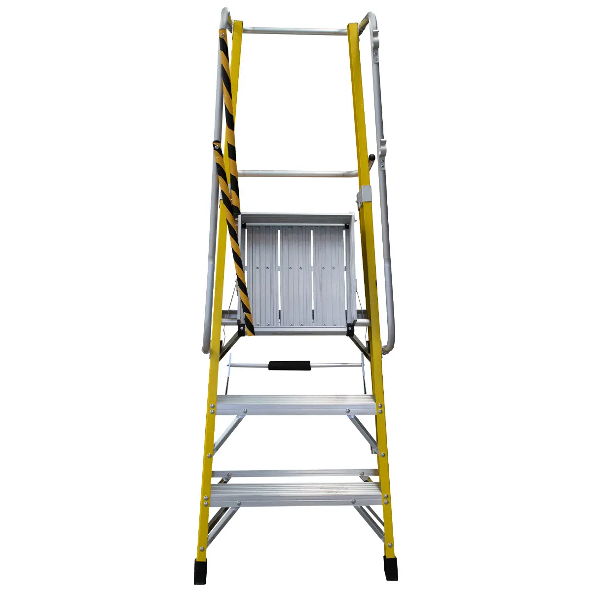 Escalera Tijera Fibra Vidrio Con Plataforma de Seguridad 3 Peldaños Alto 1.84 M R-150 K / Magna Plus (3)