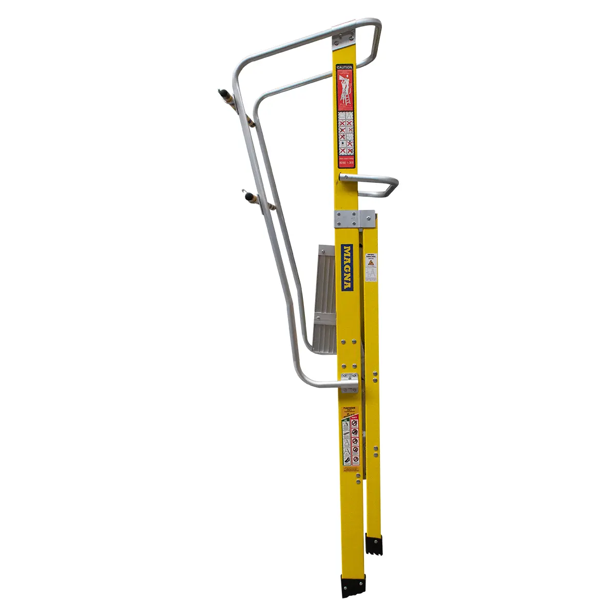 Escalera Tijera Fibra Vidrio Con Plataforma de Seguridad 3 Peldaños Alto 1.84 M R-150 K / Magna Plus (4)