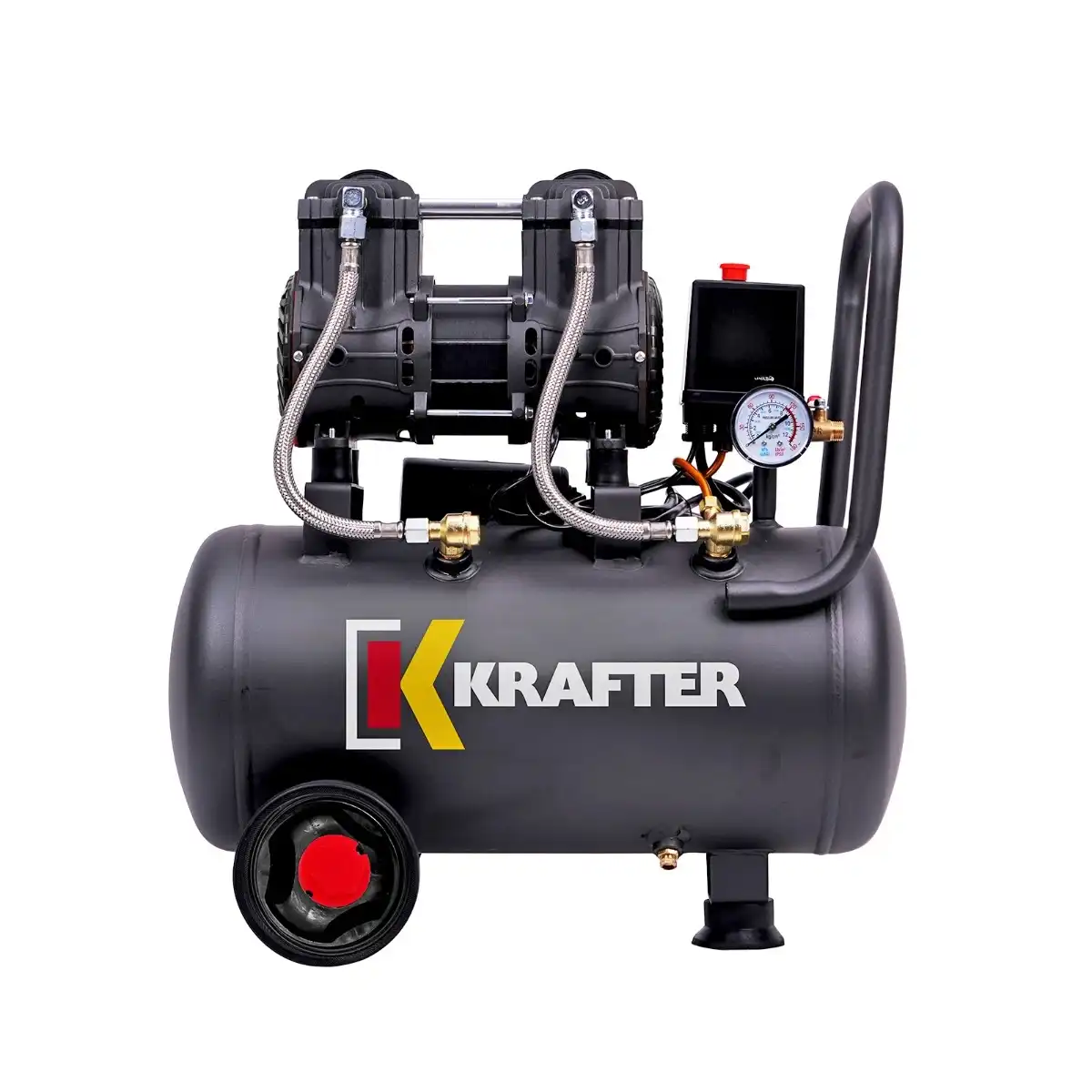 Compresor Libre de Aceite 1,1 kW, Estanque 24 L / Krafter