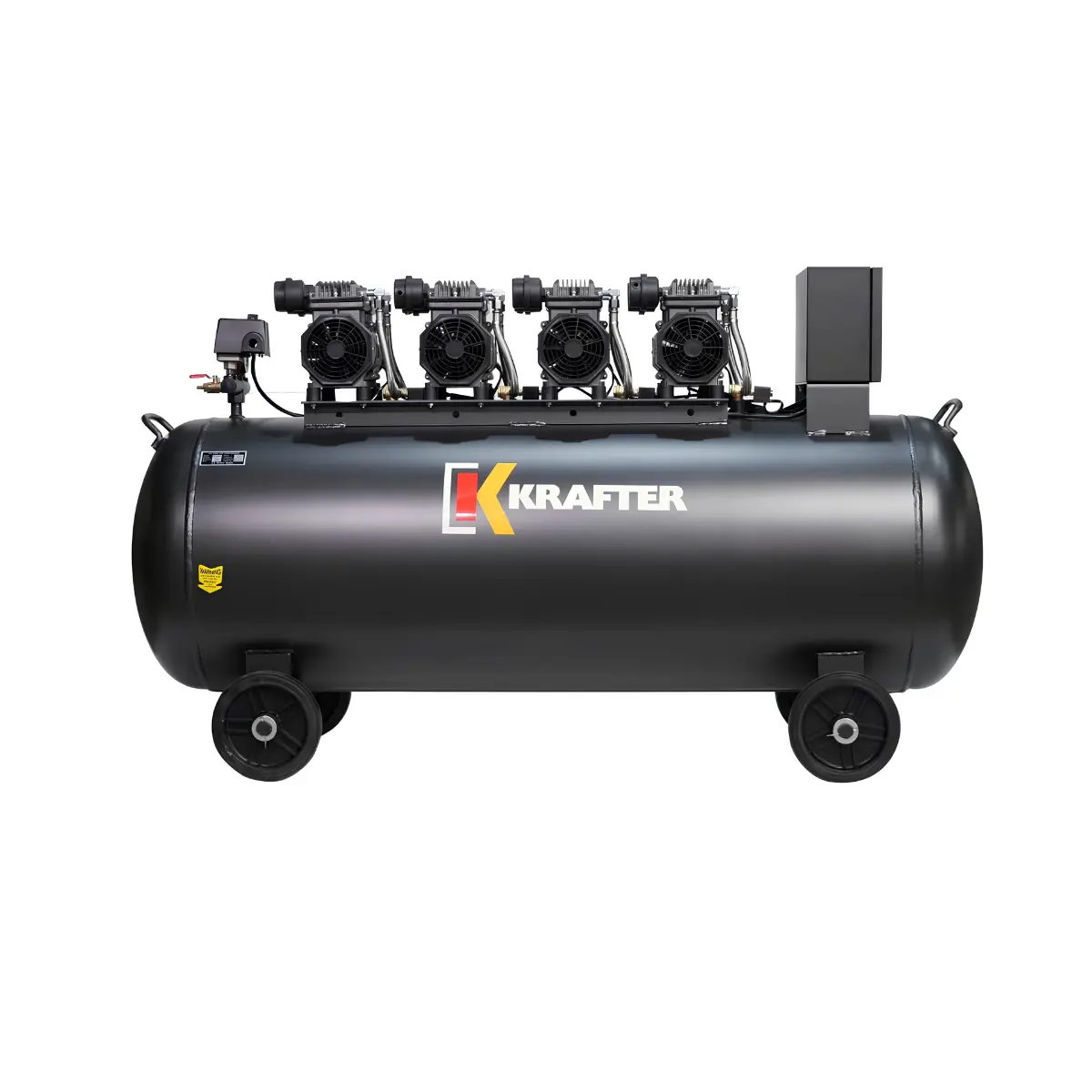 Compresor Libre de Aceite 6 HP, Estanque 300 L, 1,1 kW x 4 / MZB-1100H Krafter