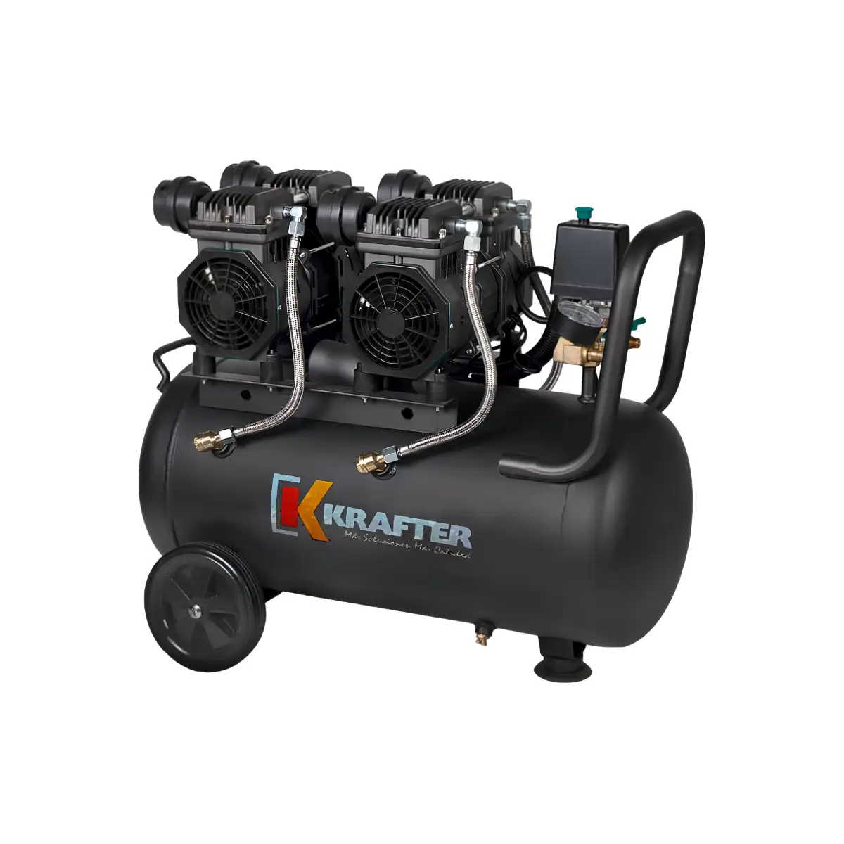 Compresor Libre de Aceite 1,1 kW, Estanque 50 L / Krafter