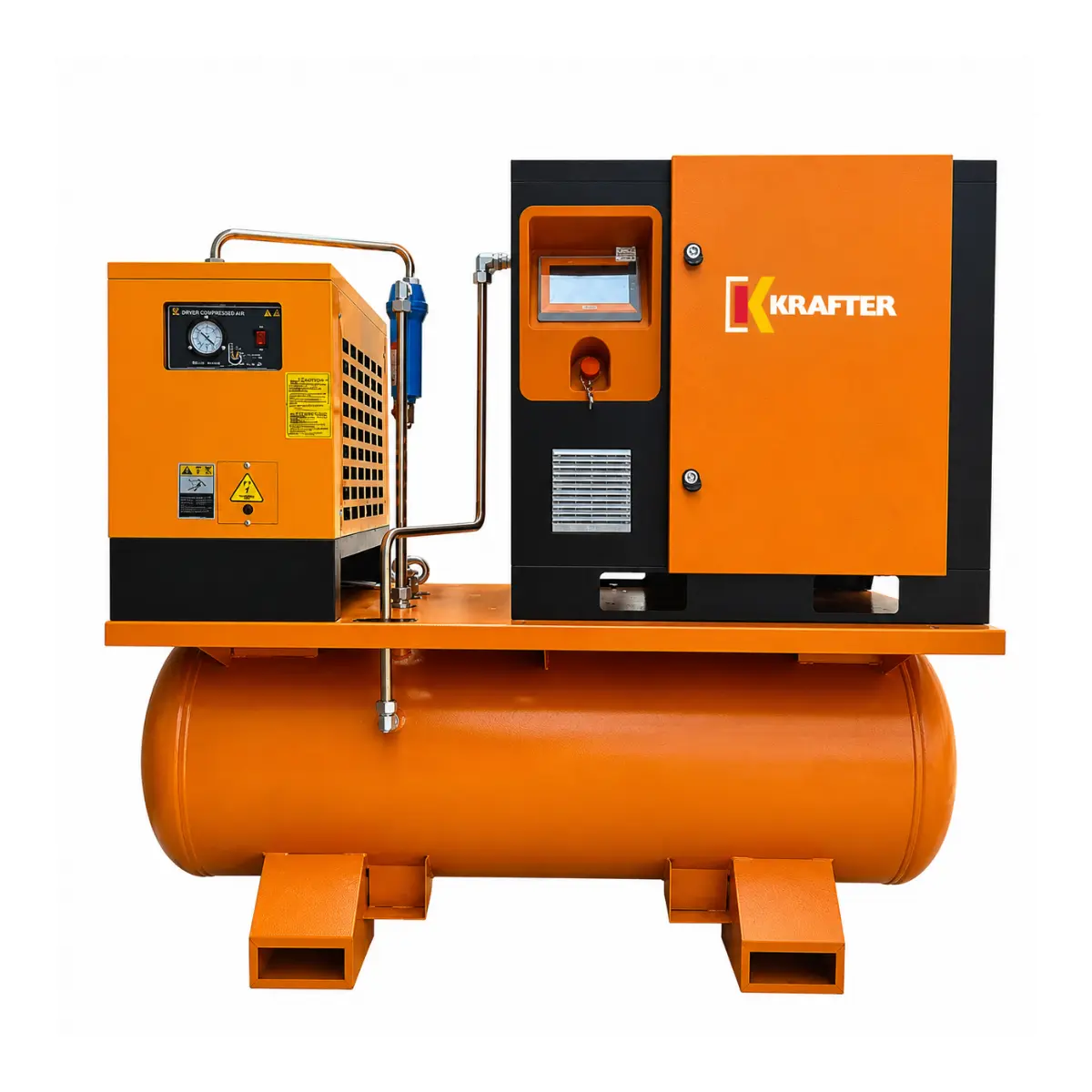 Compresor de Tornillo 10 HP, 8 Bar, Estanque 400 L / MZB Krafter
