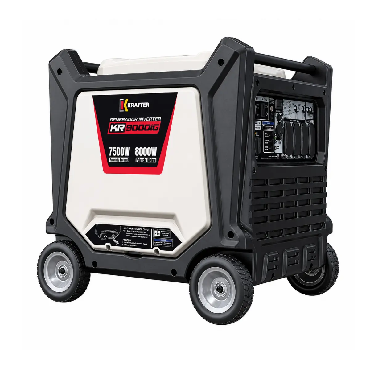 Generador Eléctrico Inverter 7 - 8 KV, Gasolina, Arranque Eléctrico con Botón / Krafter KR9000iG
