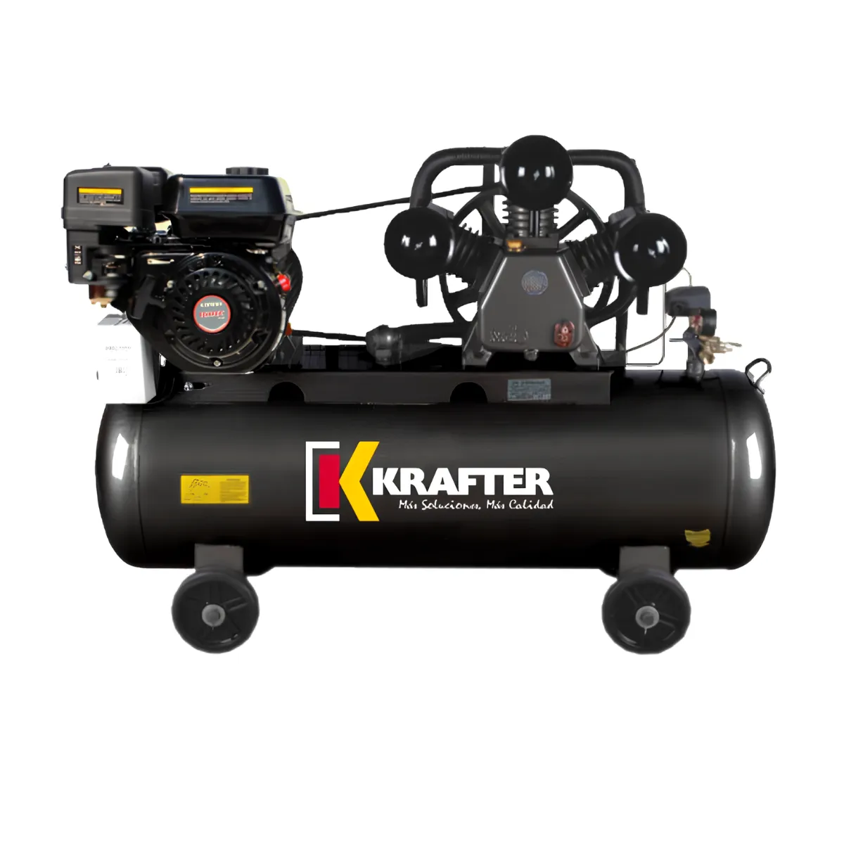 Motocompresor a Gasolina 8 HP, Estanque 200 L, Motor Loncin / Krafter